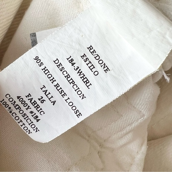 NWT RE/DONE 90s High Waist Distress Denim Straight Leg Rip Knee Fray Hem Jean 26 - Picture 9 of 10